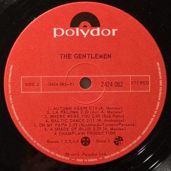 The Gentlemen  - The Gentlemen (LP, Album) - Funky Moose Records 2729355628-LOT009 Used Records